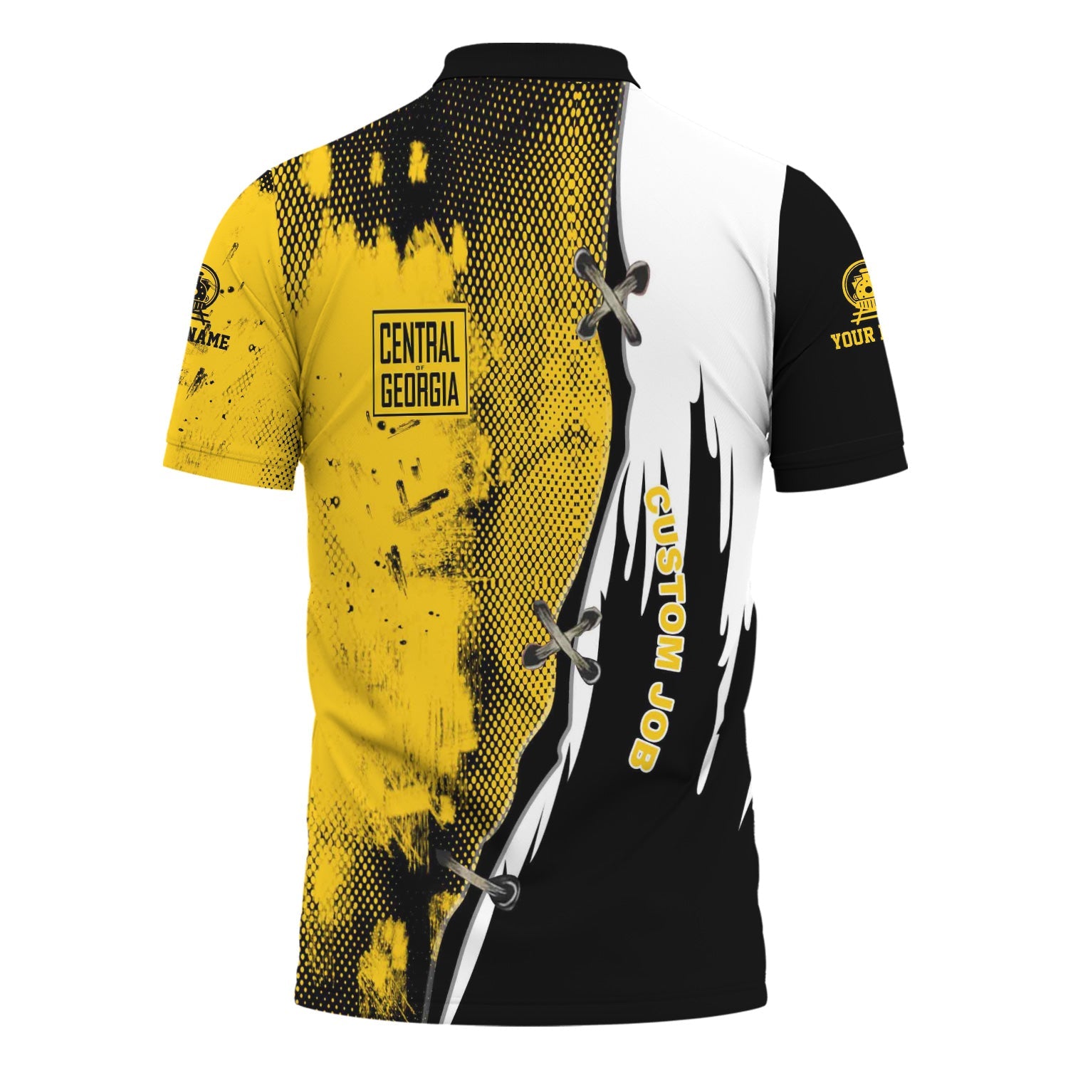 Railspirit Personalized Central of Georgia Railway Polo Shirt Retro Stitches Design with Custom Position Train Shirt