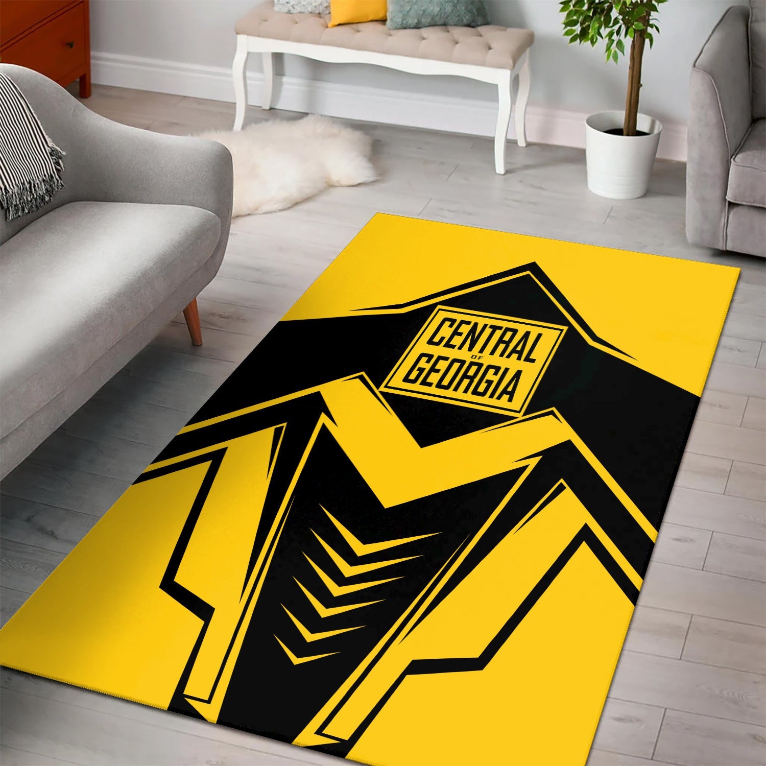 Railspirit Central of Georgia Railway Area Rug Railway Trainspotter Style Rug Gift Idea For Foamers