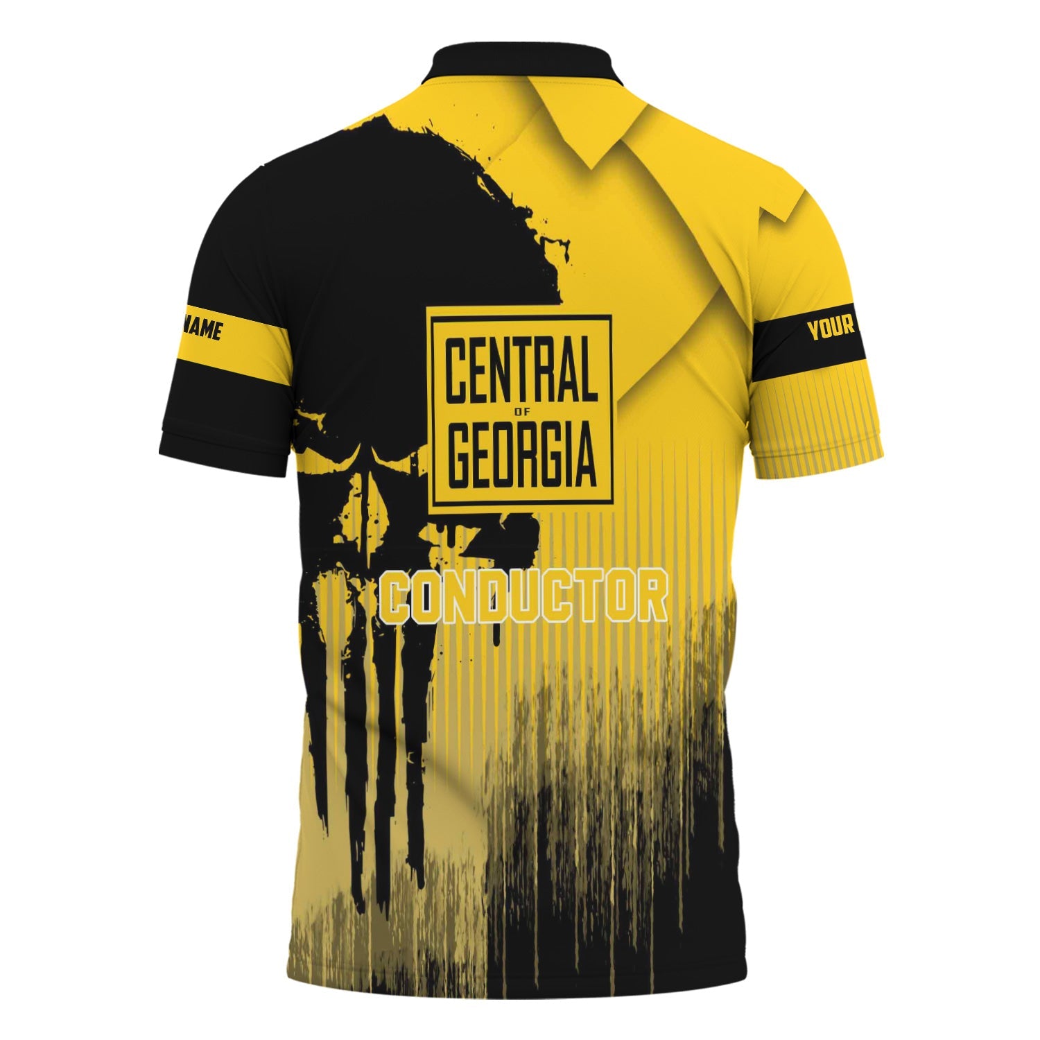 Railspirit Personalized Central of Georgia Railway Polo Shirt Skull Design with Custom Job Train Shirt for Trackhead Crew