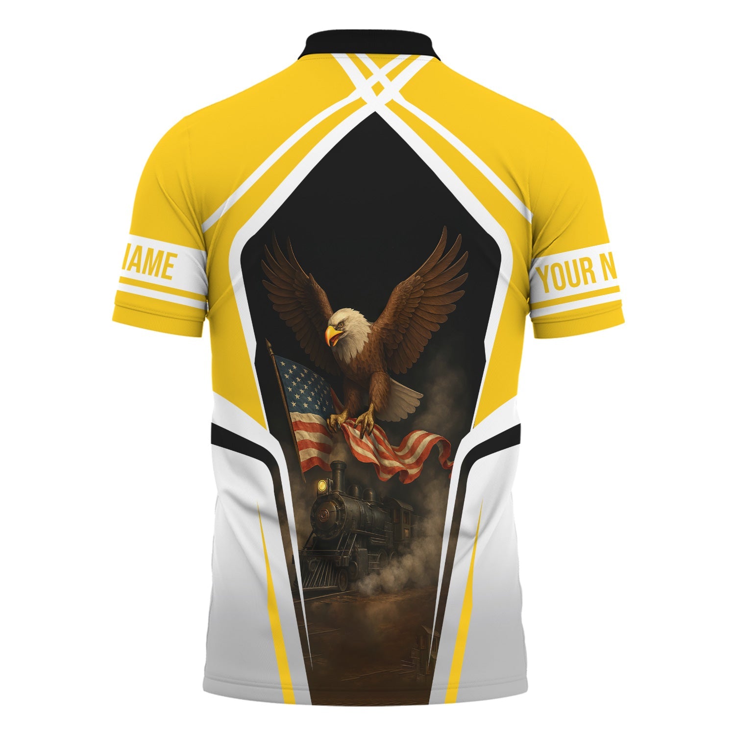 Railspirit Personalized Central of Georgia Railway Polo Shirt American Eagle Vintage Train Shirt