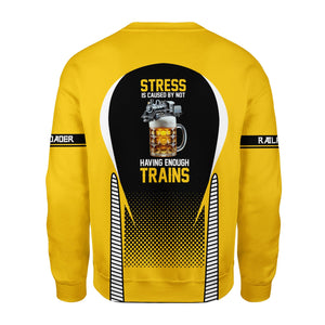 Railspirit Personalized Central of Georgia Railway Sweatshirt Stress Is Caused By Not Having Enough Trains Shirt All Over Print Shirt