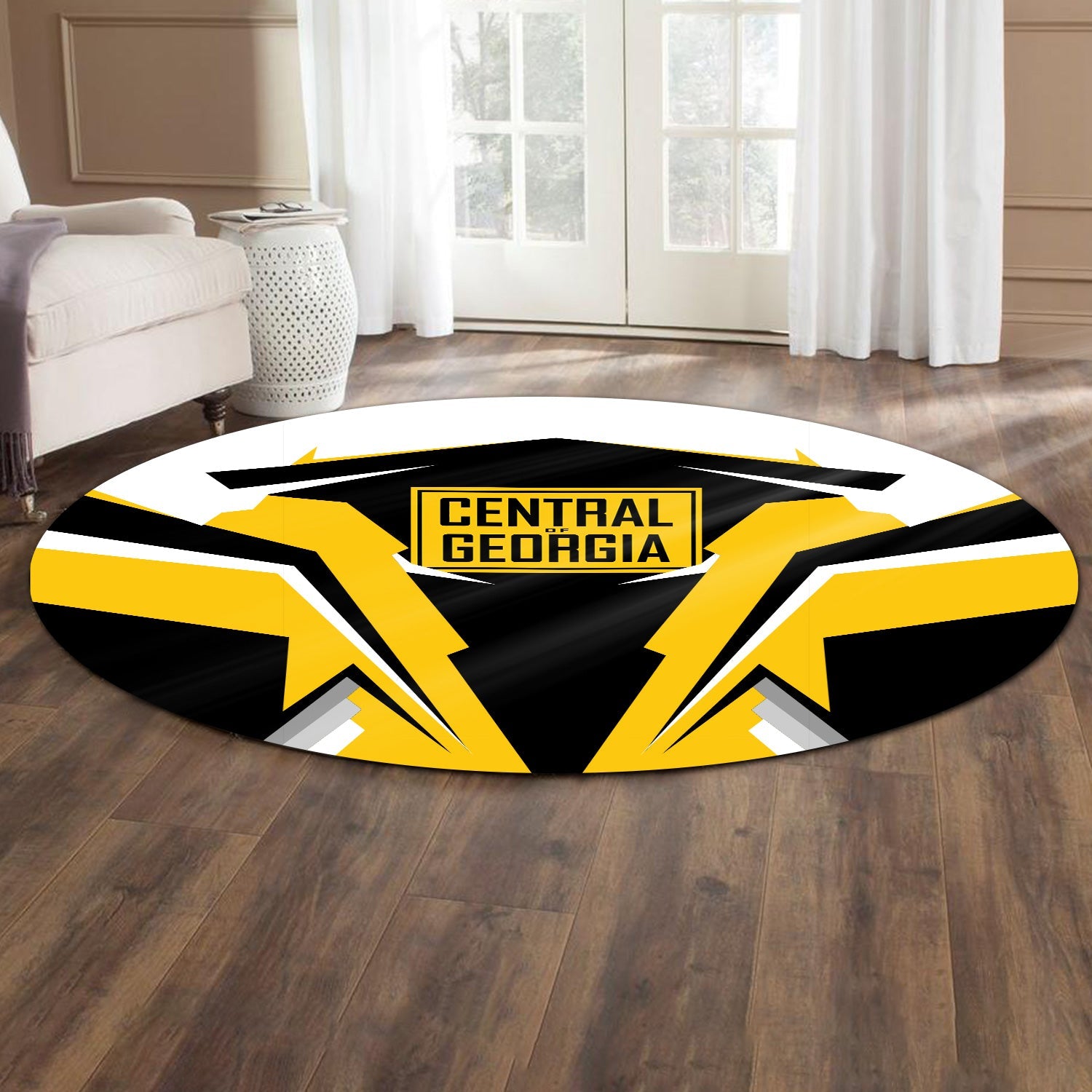Railspirit Central of Georgia Railway Round Mat Strong Line Style Rug All Over Print
