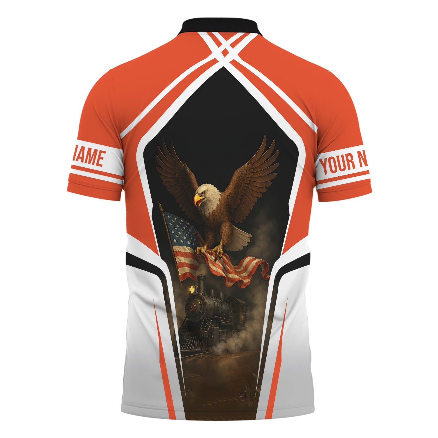 Railspirit Personalized Texas and Pacific Railway Polo Shirt American Eagle Vintage Train Shirt