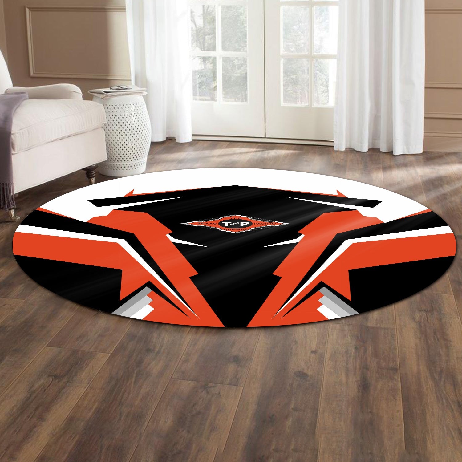 Railspirit Texas and Pacific Railway Round Mat Strong Line Style Rug All Over Print