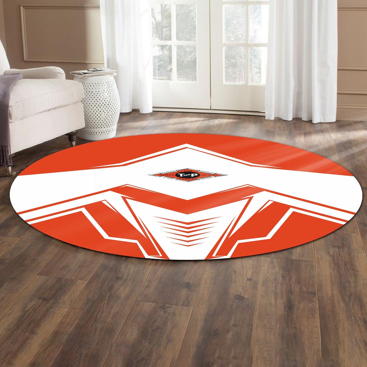 Railspirit Texas and Pacific Railway Round Mat Railway Trainspotter Style Mat Gift Idea For Foamers