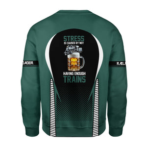 Railspirit Personalized Southern Railway U.S Sweatshirt Stress Is Caused By Not Having Enough Trains SOU Shirt All Over Print Shirt