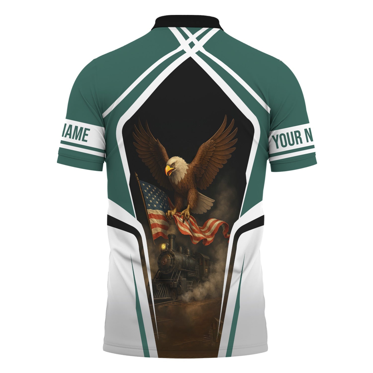 Railspirit Personalized Southern Railway U.S Polo Shirt American Eagle Vintage Train SOU Shirt