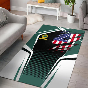 Railspirit Personalized Southern Railway U.S Area Rug American Eagle Vintage Train SOU Rug
