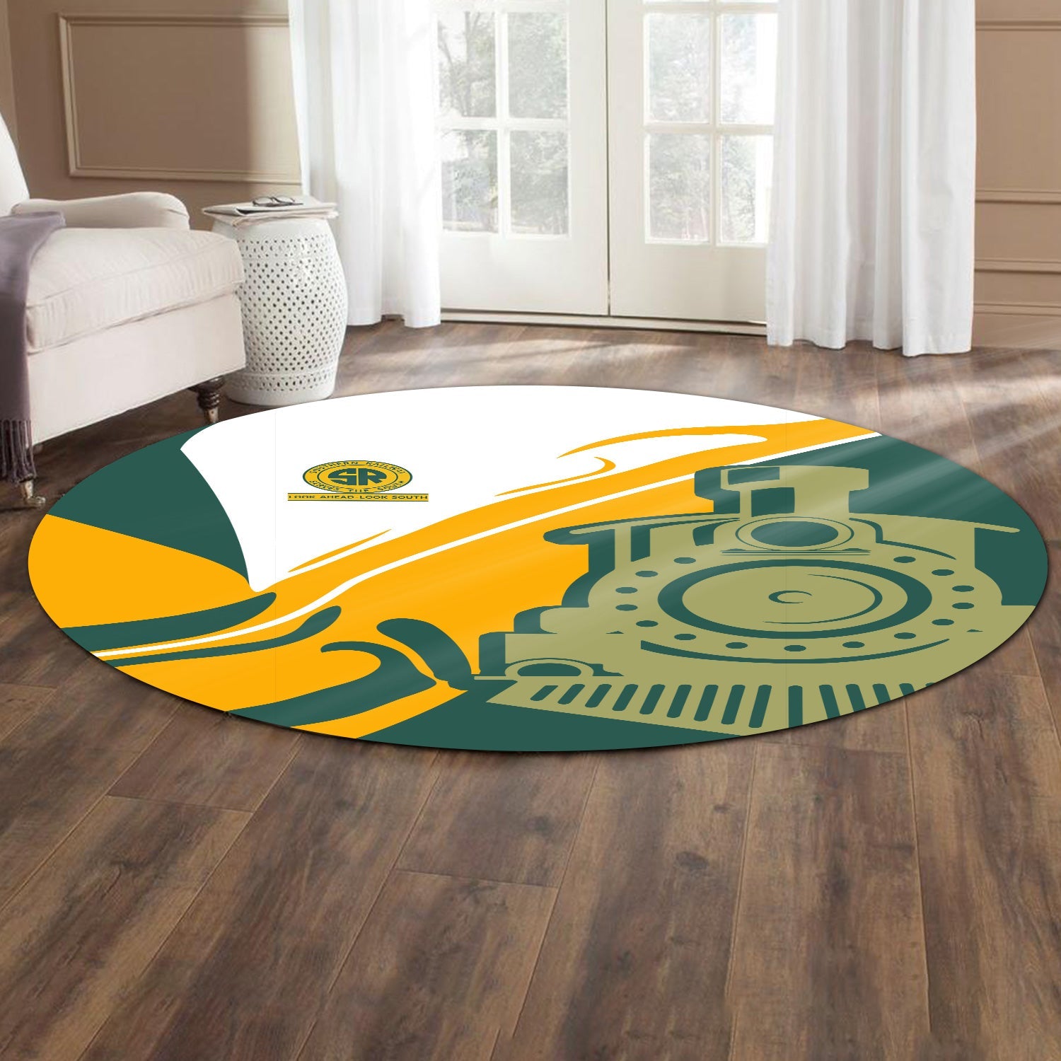 Railspirit Southern Railway U.S Round Mat Flame-Inspired Style SOU Mat Gift Idea For Train Lovers