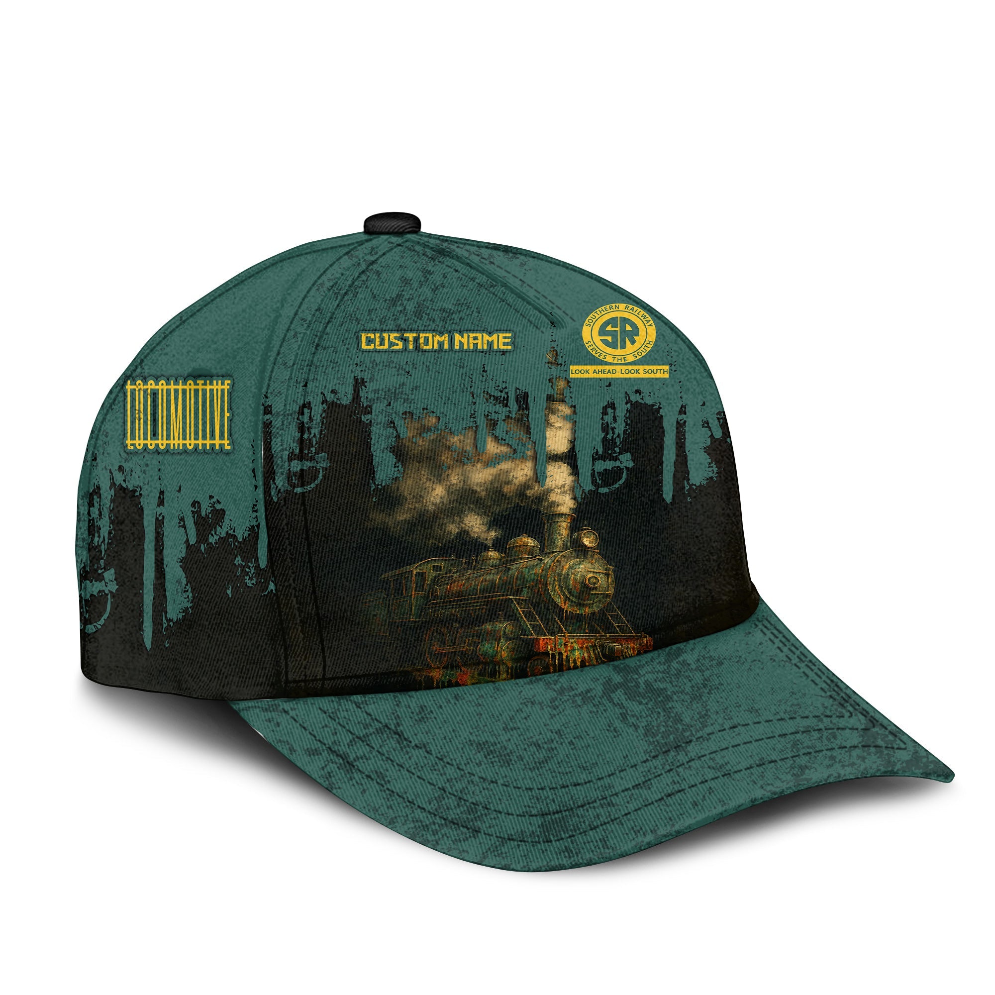 Railspirit Personalized Southern Railway U.S Classic Cap Vintage Train Art Style SOU Cap For Locomotive Fans