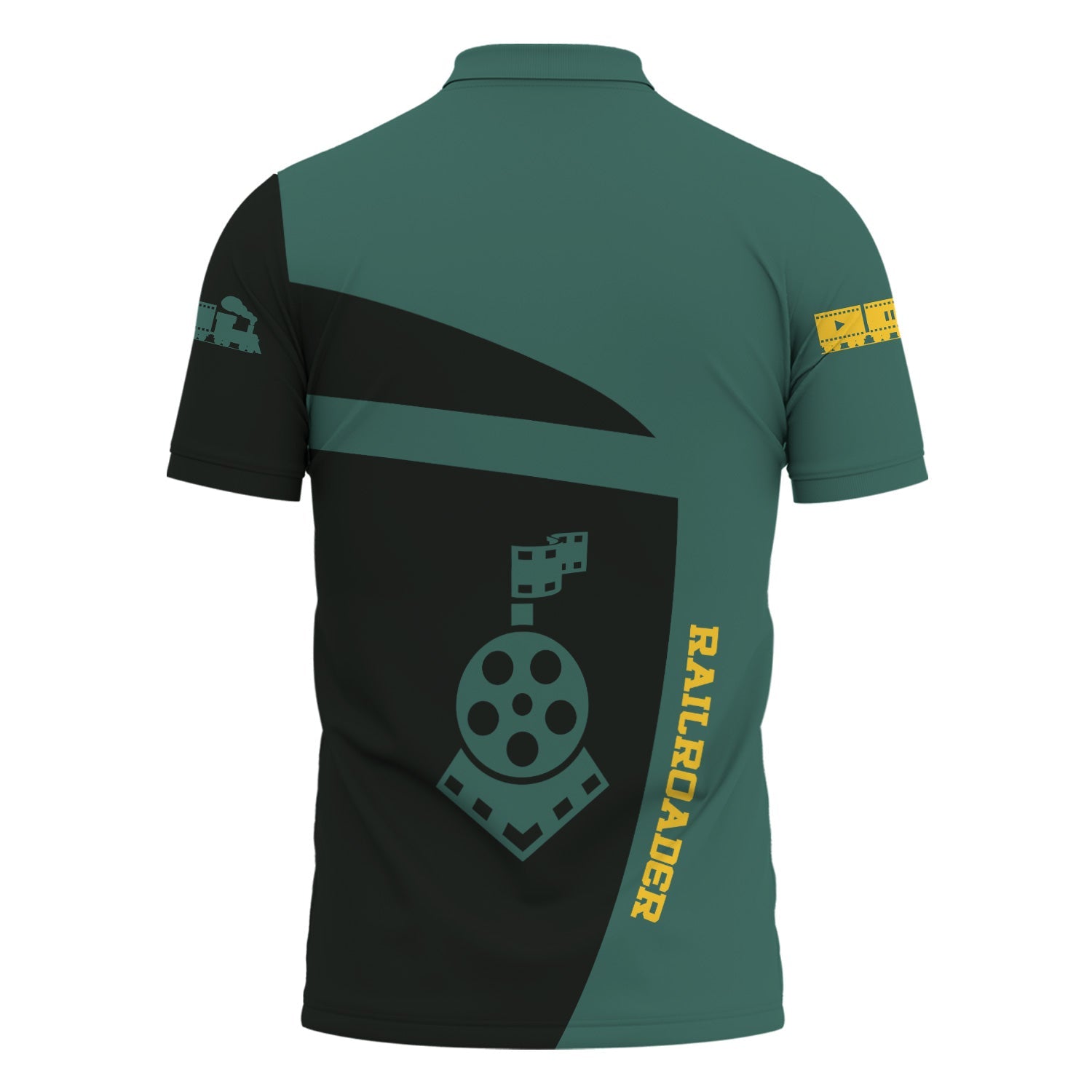 Railspirit Personalized Southern Railway U.S Polo Shirt All Aboard Steam Train Movie Projector Style SOU Shirt