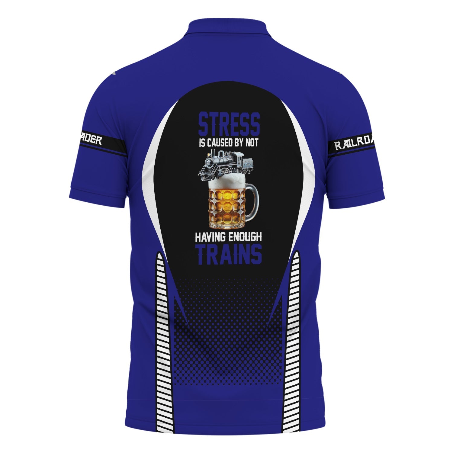 Railspirit Personalized Santa Fe Railway Polo Shirt Stress Is Caused By Not Having Enough Trains Atchison, Topeka and Santa Fe Railway Shirt All Over Print