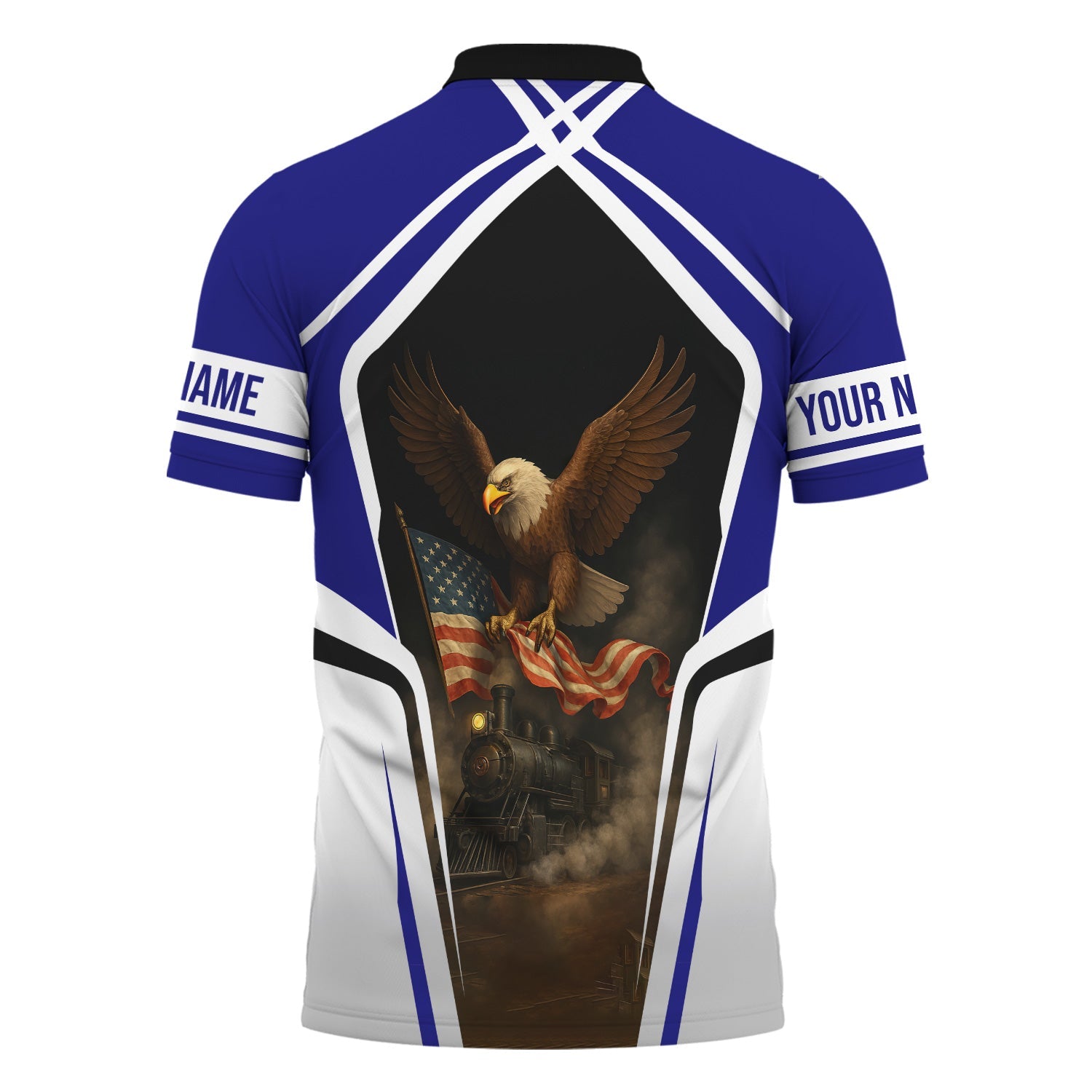 Railspirit Personalized Santa Fe Railway Polo Shirt American Eagle Vintage Train Atchison, Topeka and Santa Fe Railway Shirt