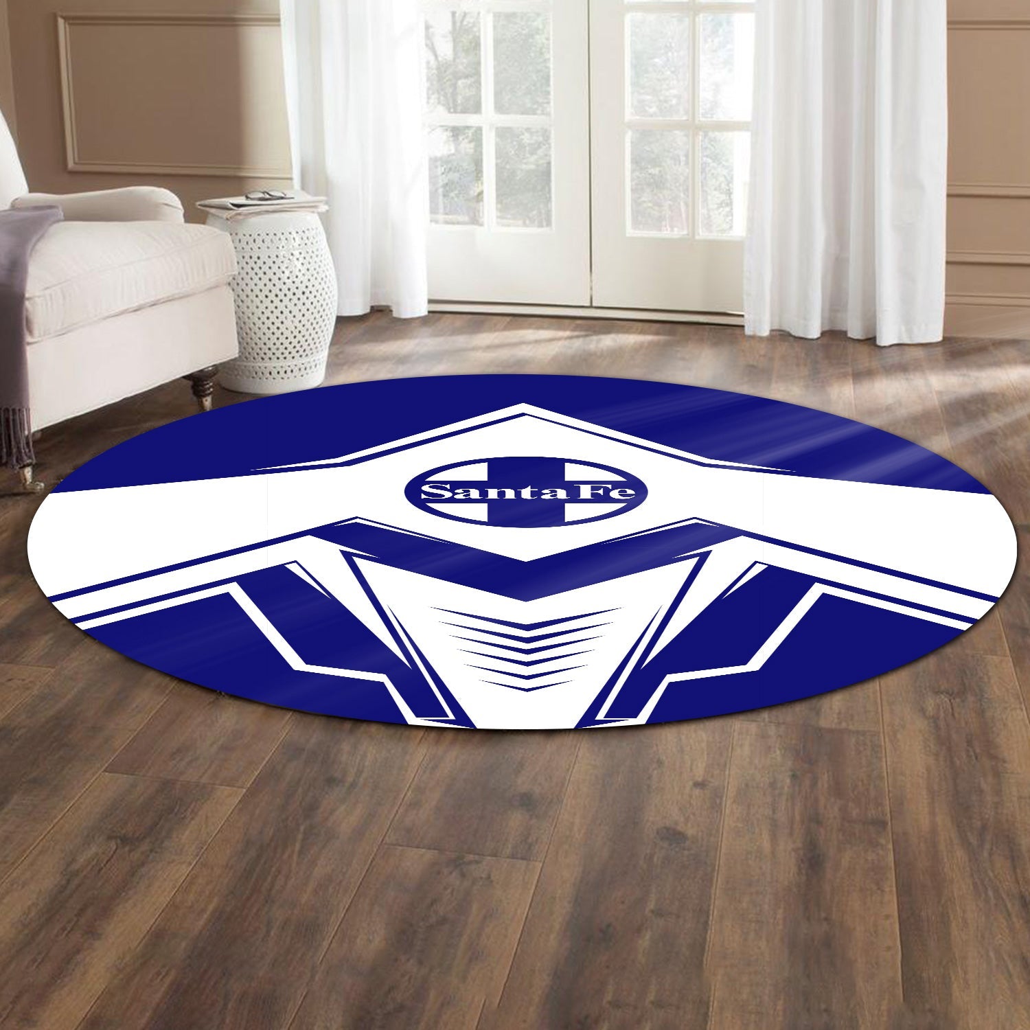 Railspirit Santa Fe Railway Round Mat Railway Trainspotter Style Atchison, Topeka and Santa Fe Railway Mat Gift Idea For Foamers