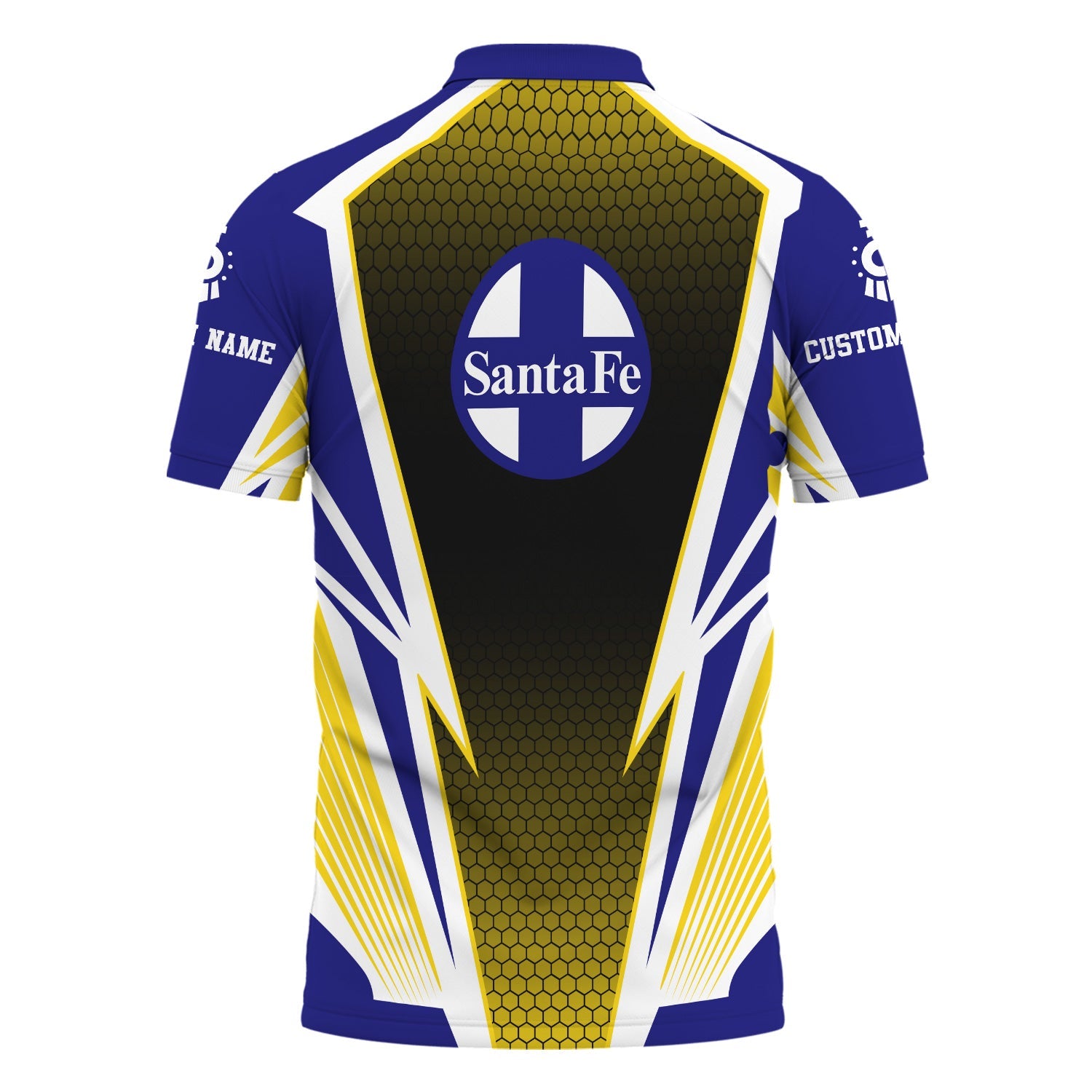 Railspirit Personalized Santa Fe Railway Polo Shirt Lightning Graphic Style Atchison, Topeka and Santa Fe Railway Shirt Gift Idea For Train Lover