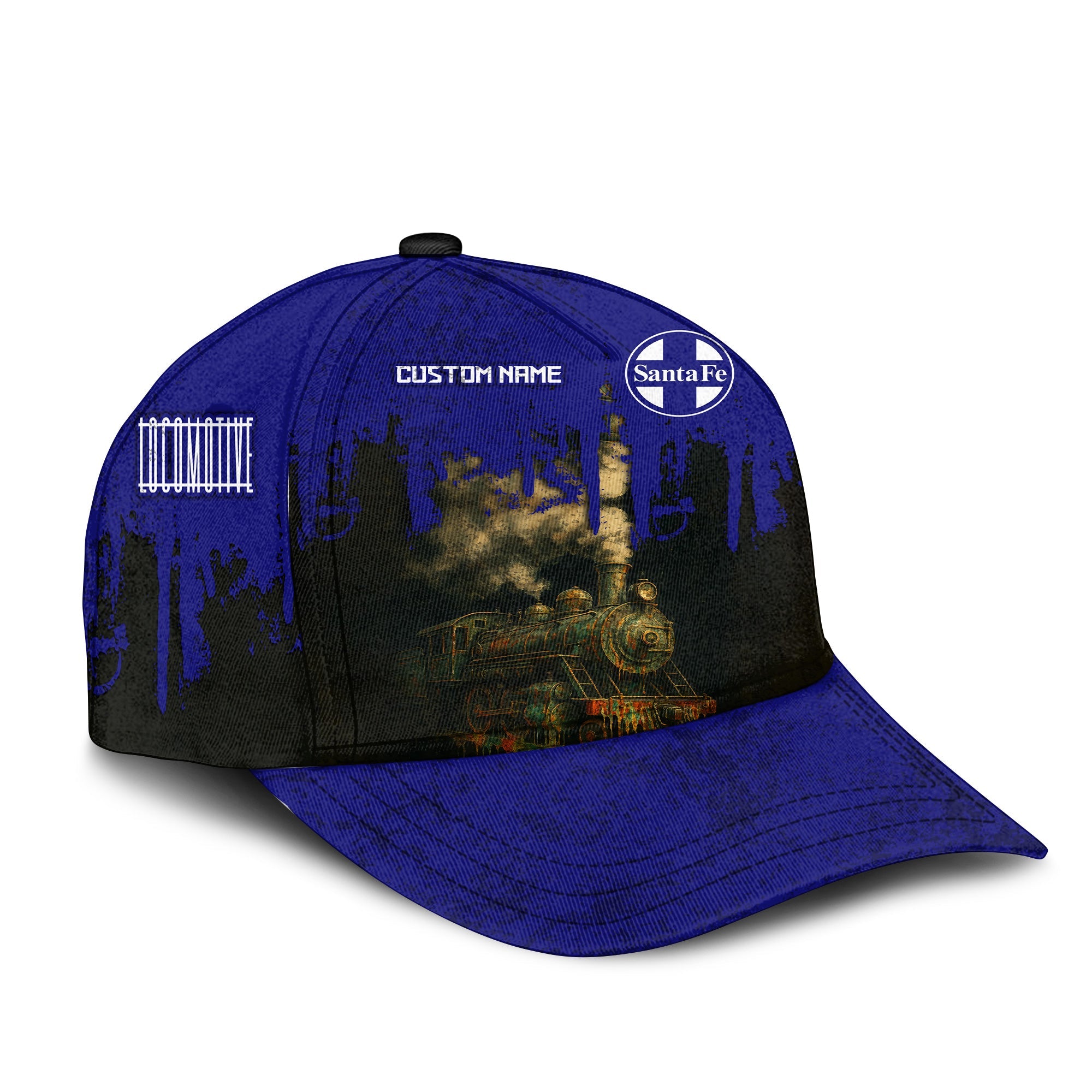 Railspirit Personalized Santa Fe Railway Classic Cap Vintage Train Art Style Atchison, Topeka and Santa Fe Railway Cap For Locomotive Fans