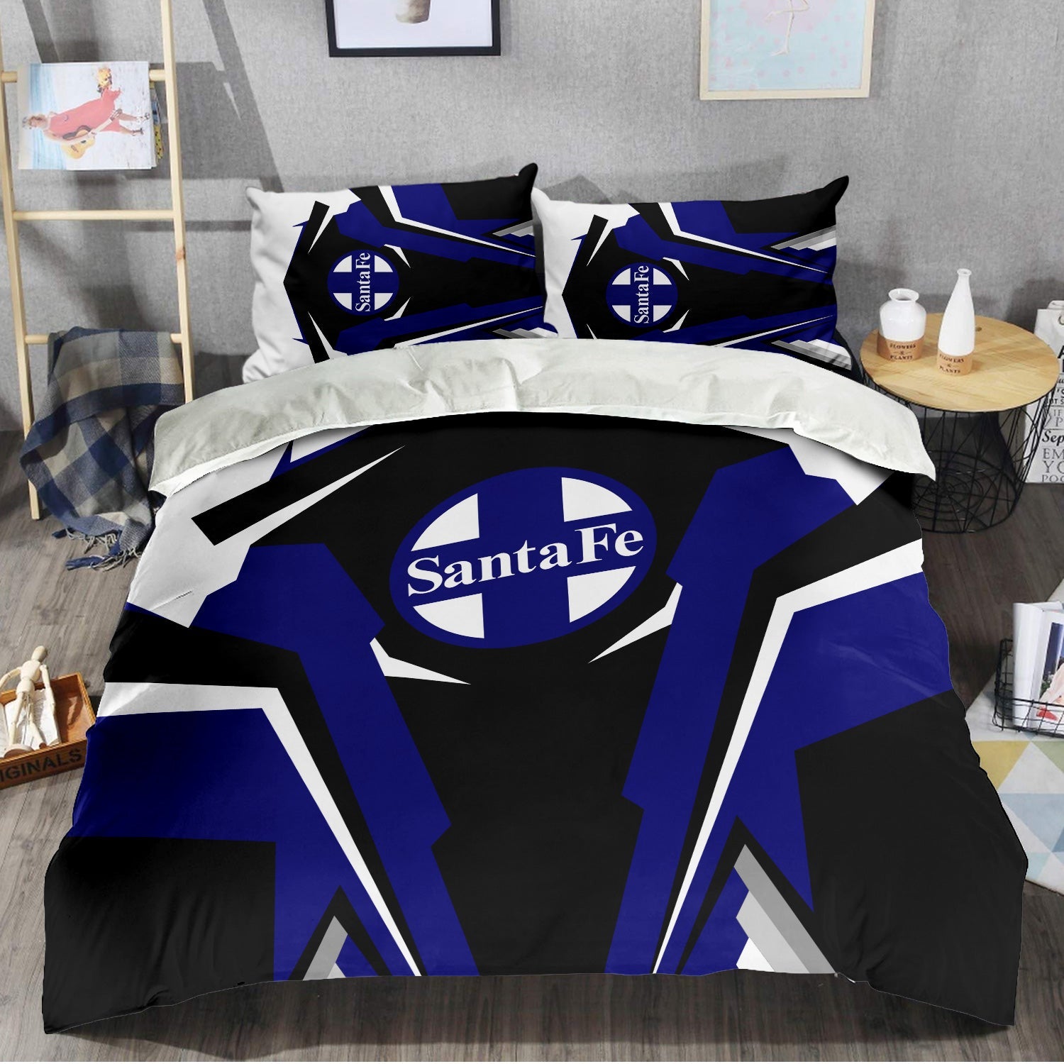 Railspirit Santa Fe Railway Bedding Set Strong Line Style Atchison, Topeka and Santa Fe Railway Bedding Set All Over Print