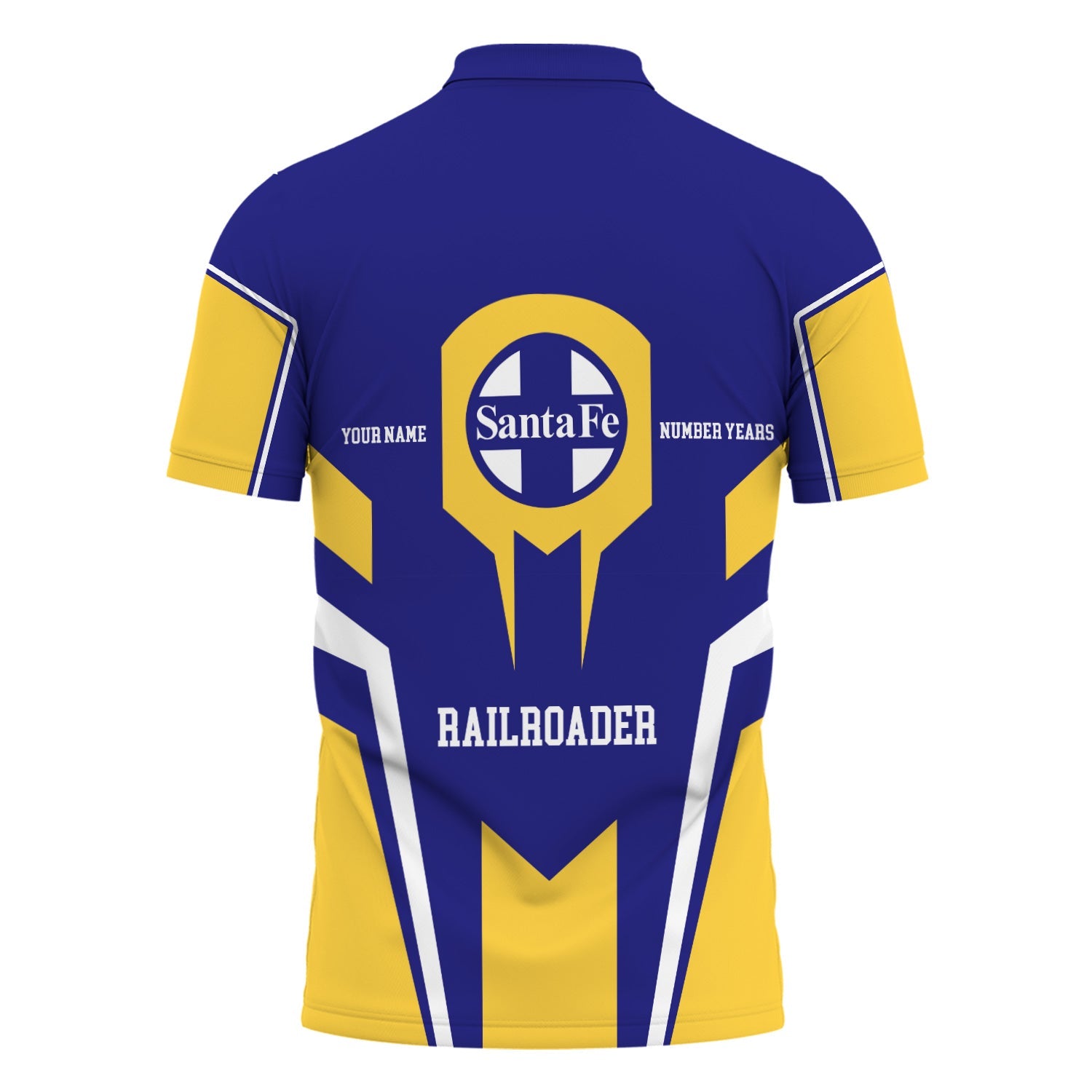 Railspirit Personalized Santa Fe Railway Polo Shirt Custom Year Railroader Atchison, Topeka and Santa Fe Railway Shirt Gift Idea For Train Lover