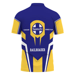 Railspirit Personalized Santa Fe Railway Polo Shirt Custom Year Railroader Atchison, Topeka and Santa Fe Railway Shirt Gift Idea For Train Lover