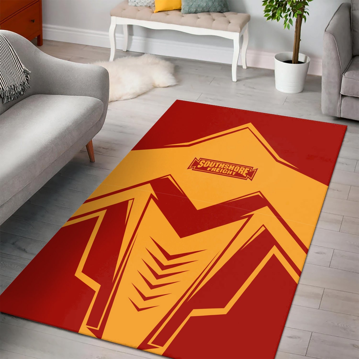 Railspirit Chicago South Shore and South Bend Railroad Area Rug Railway Trainspotter Style Rug Gift Idea For Foamers