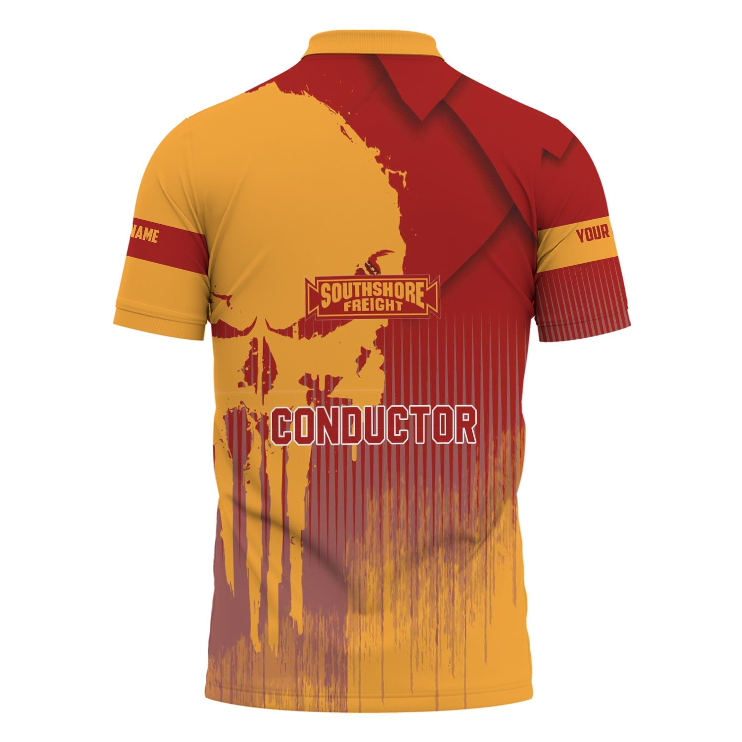 Railspirit Personalized Chicago South Shore and South Bend Railroad Polo Shirt Skull Design with Custom Job Train Shirt for Trackhead Crew