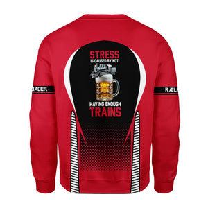 Railspirit Personalized Great Western Railway Sweatshirt Stress Is Caused By Not Having Enough Trains Shirt All Over Print Shirt