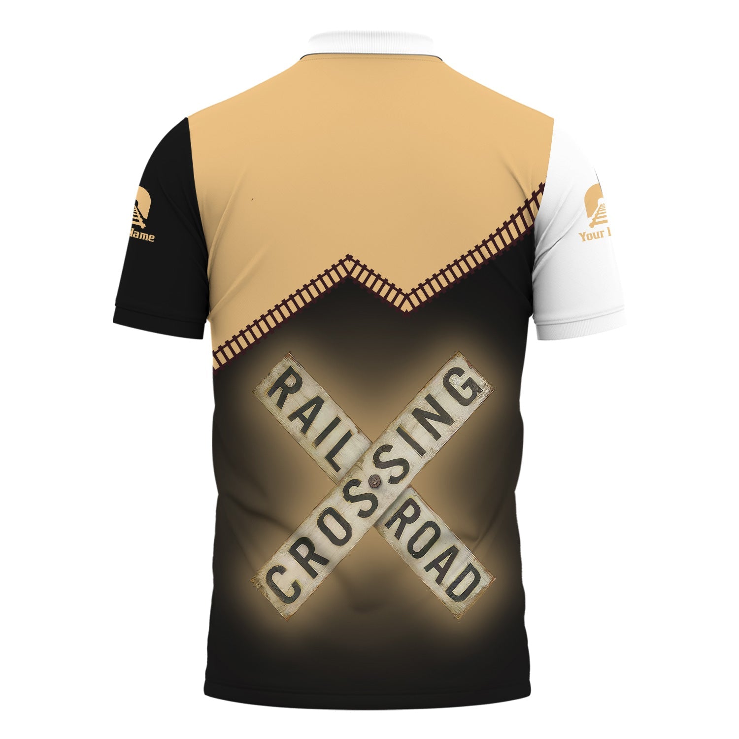 Railspirit Personalized London, Midland and Scottish Railway Polo Shirt Railroad Crossing Printed Train Track Shirt