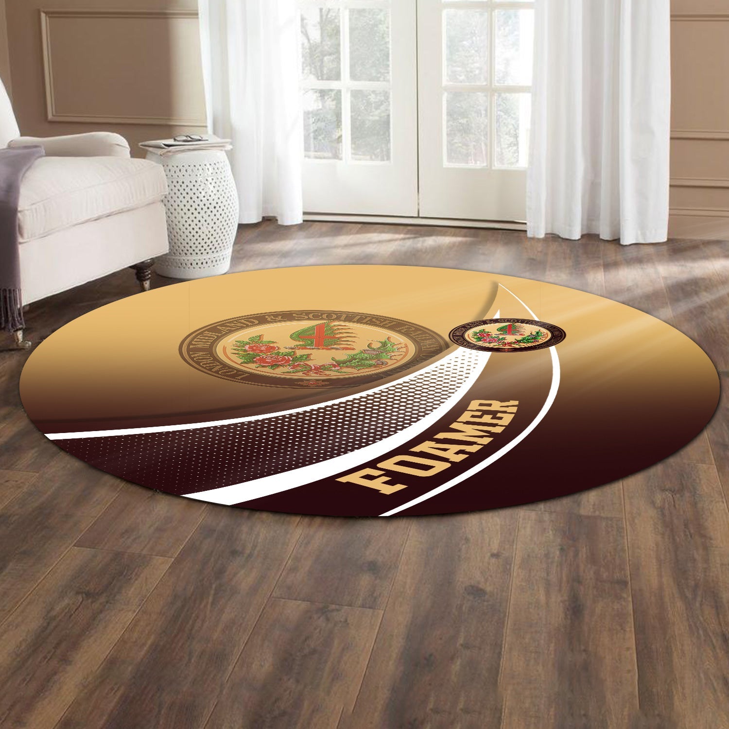 Railspirit London, Midland and Scottish Railway Round Mat Railway-Themed Style Mat Gift Idea For Trainspotter