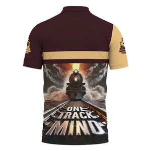 Railspirit Personalized London, Midland and Scottish Railway Polo Shirt One Track Mind Train Printed Shirt