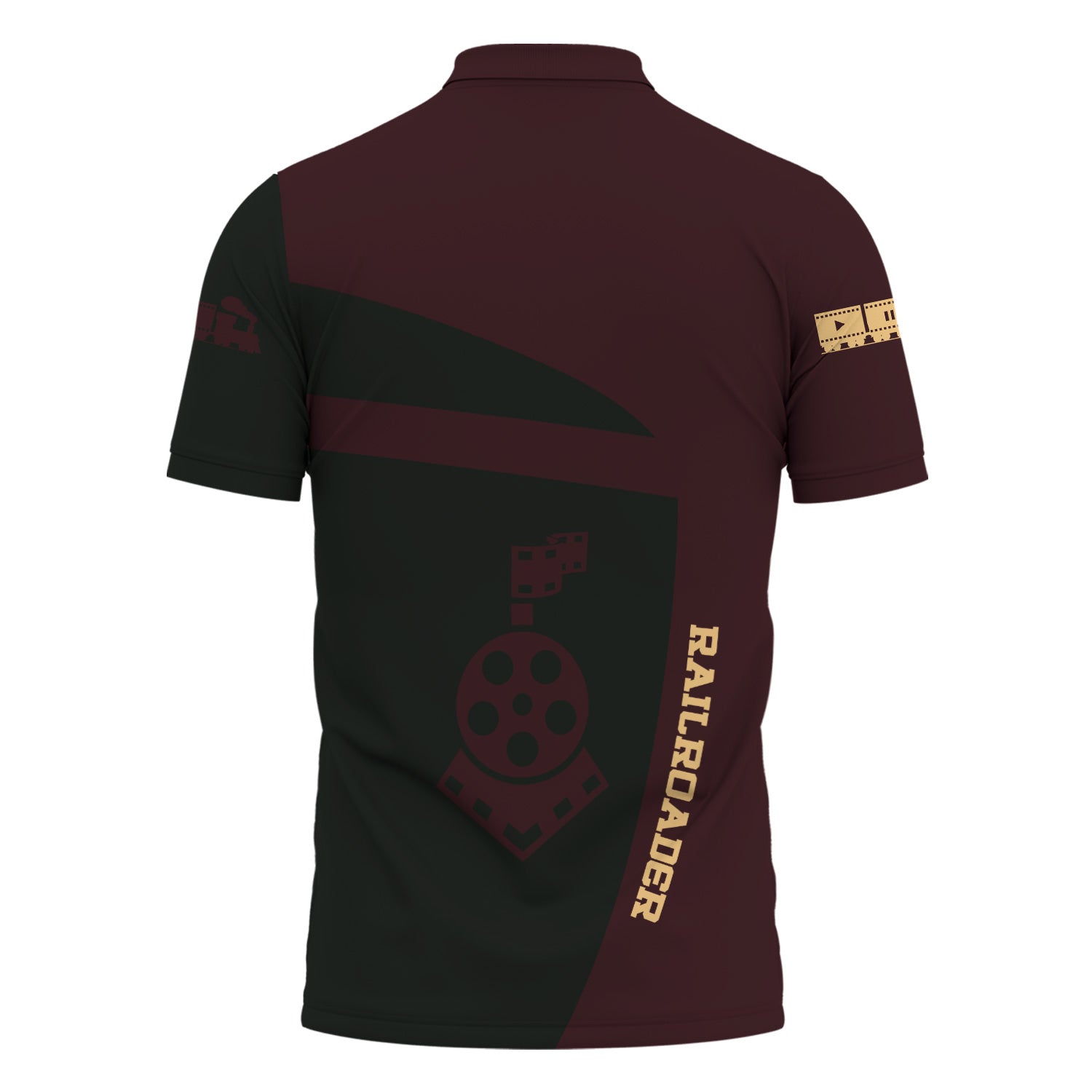 Railspirit Personalized London, Midland and Scottish Railway Polo Shirt All Aboard Steam Train Movie Projector Style Shirt