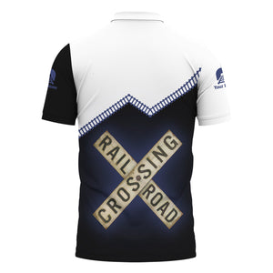 Railspirit Personalized Bristish Railway Polo Shirt Railroad Crossing Printed Train Track Shirt