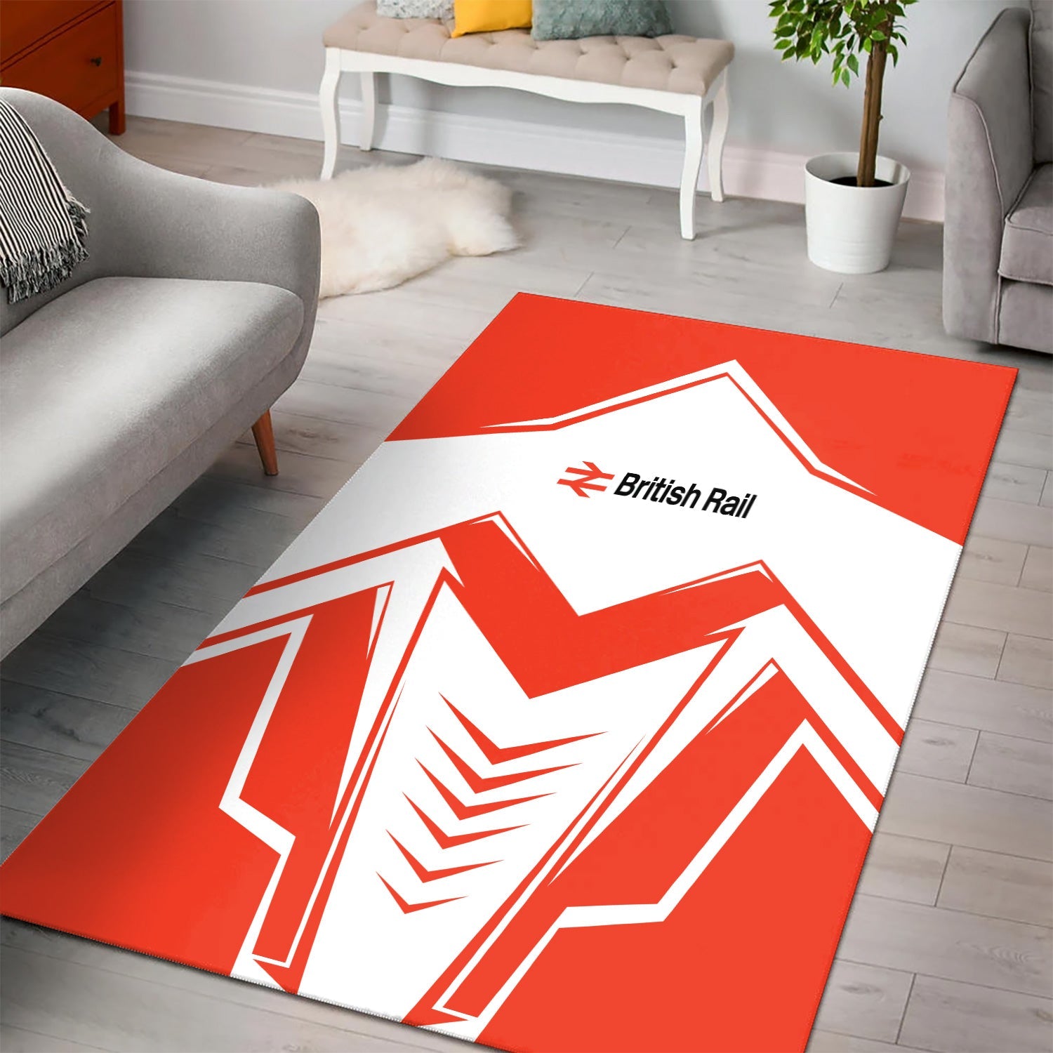 Railspirit British Railway Area Rug Railway Trainspotter Style Rug Gift Idea For Foamers