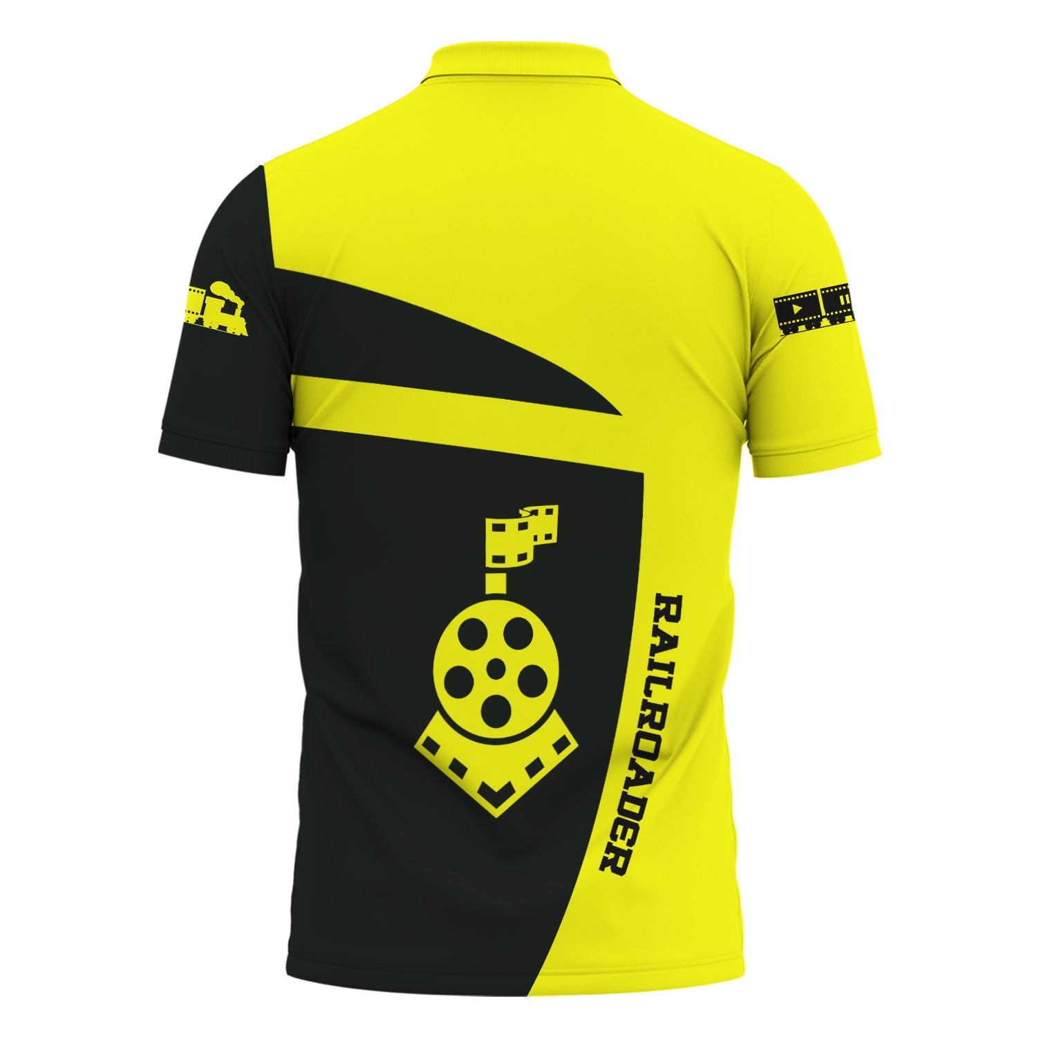 Railspirit Personalized Iowa Interstate Railroad Polo Shirt All Aboard Steam Train Movie Projector Style IAIS Shirt