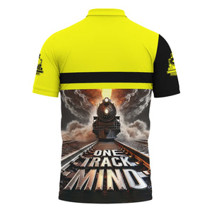 Railspirit Personalized Iowa Interstate Railroad Polo Shirt One Track Mind IAIS Train Printed Shirt