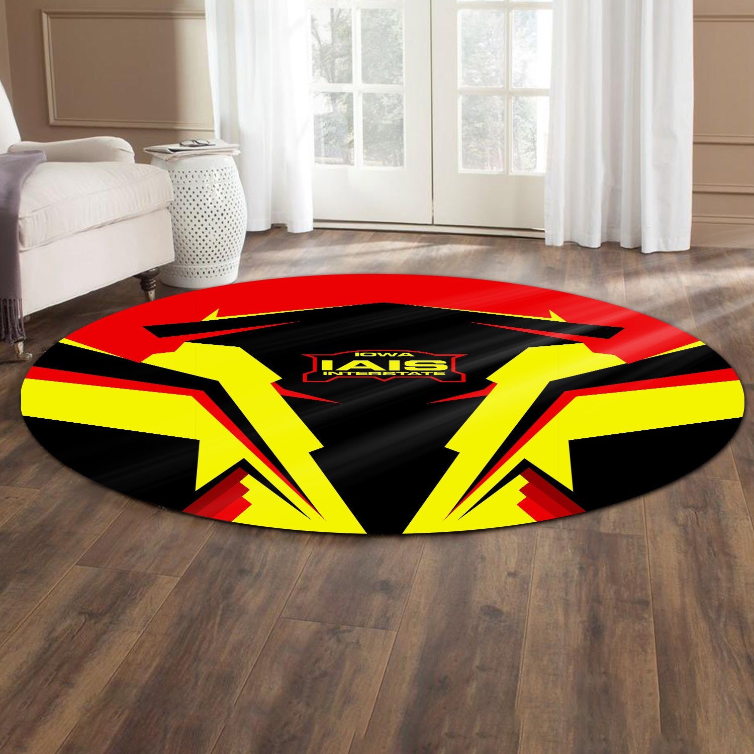 Railspirit Iowa Interstate Railroad Round Mat Strong Line Style IAIS Mat All Over Print