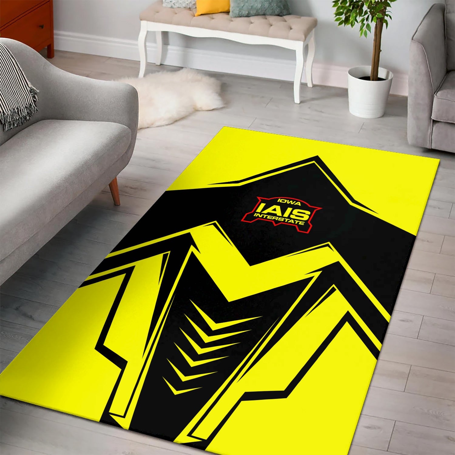 Railspirit Iowa Interstate Railroad Area Rug Railway Trainspotter Style IAIS Rug Gift Idea For Foamers