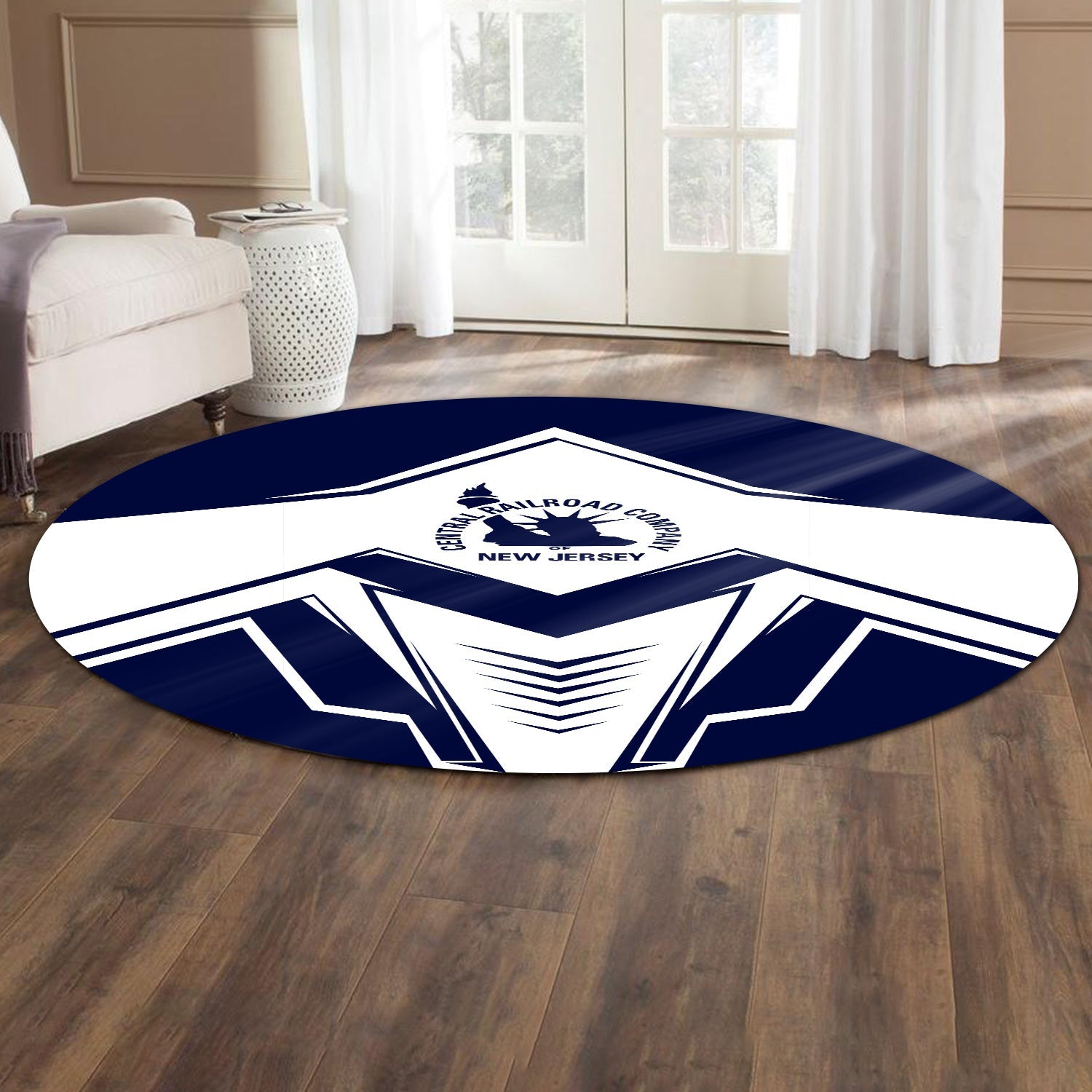 Railspirit CNJ Jersey Central Railroad Round Mat Railway Trainspotter Style Mat Gift Idea For Foamers