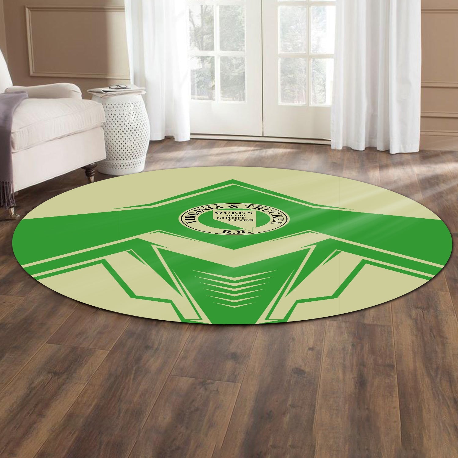 Railspirit Virginia & Truckee Railroad Round Mat Railway Trainspotter Style Mat Gift Idea For Foamers