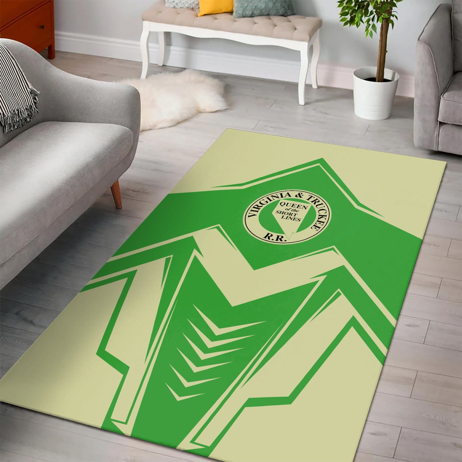 Railspirit Virginia & Truckee Railroad Area Rug Railway Trainspotter Style Rug Gift Idea For Foamers