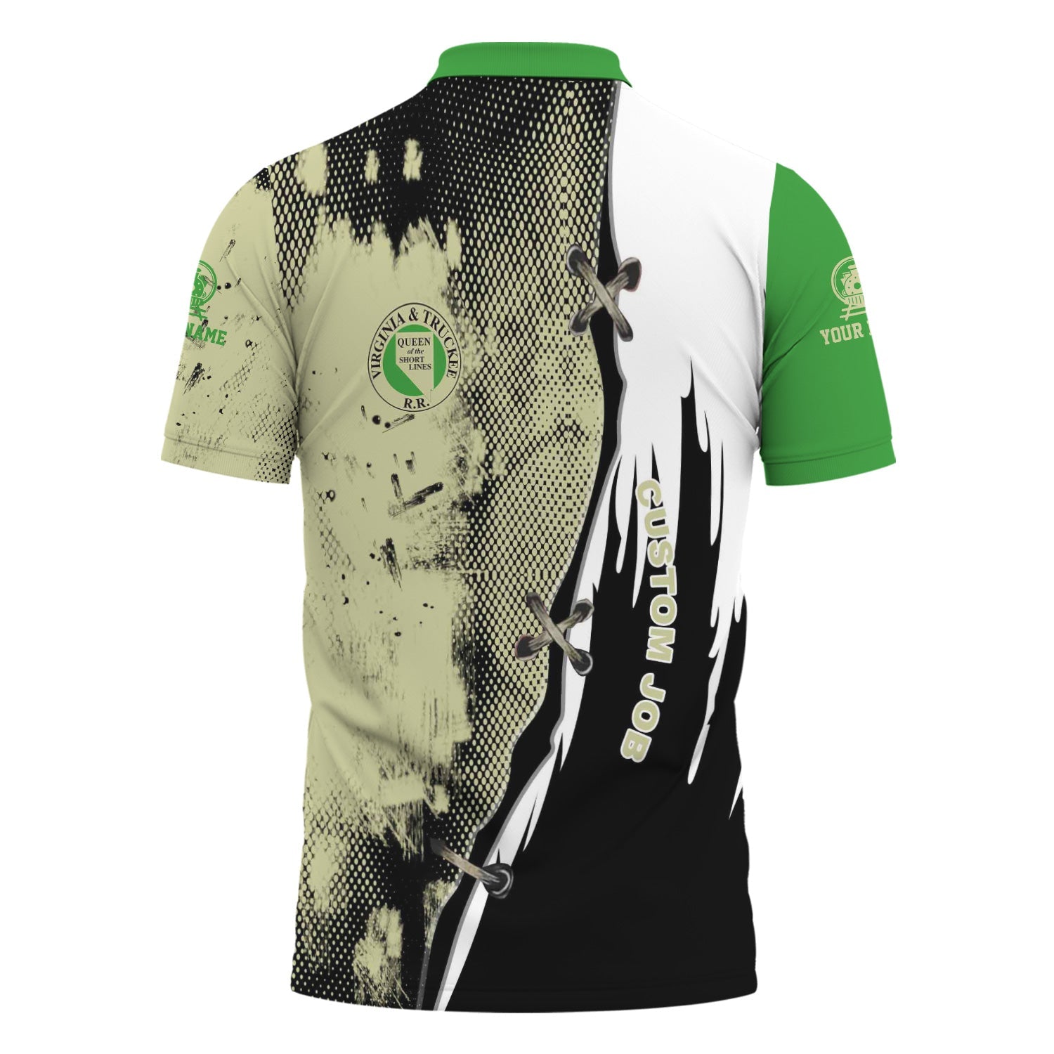 Railspirit Personalized Virginia & Truckee Railroad Polo Shirt Retro Stitches Design with Custom Position Train Shirt