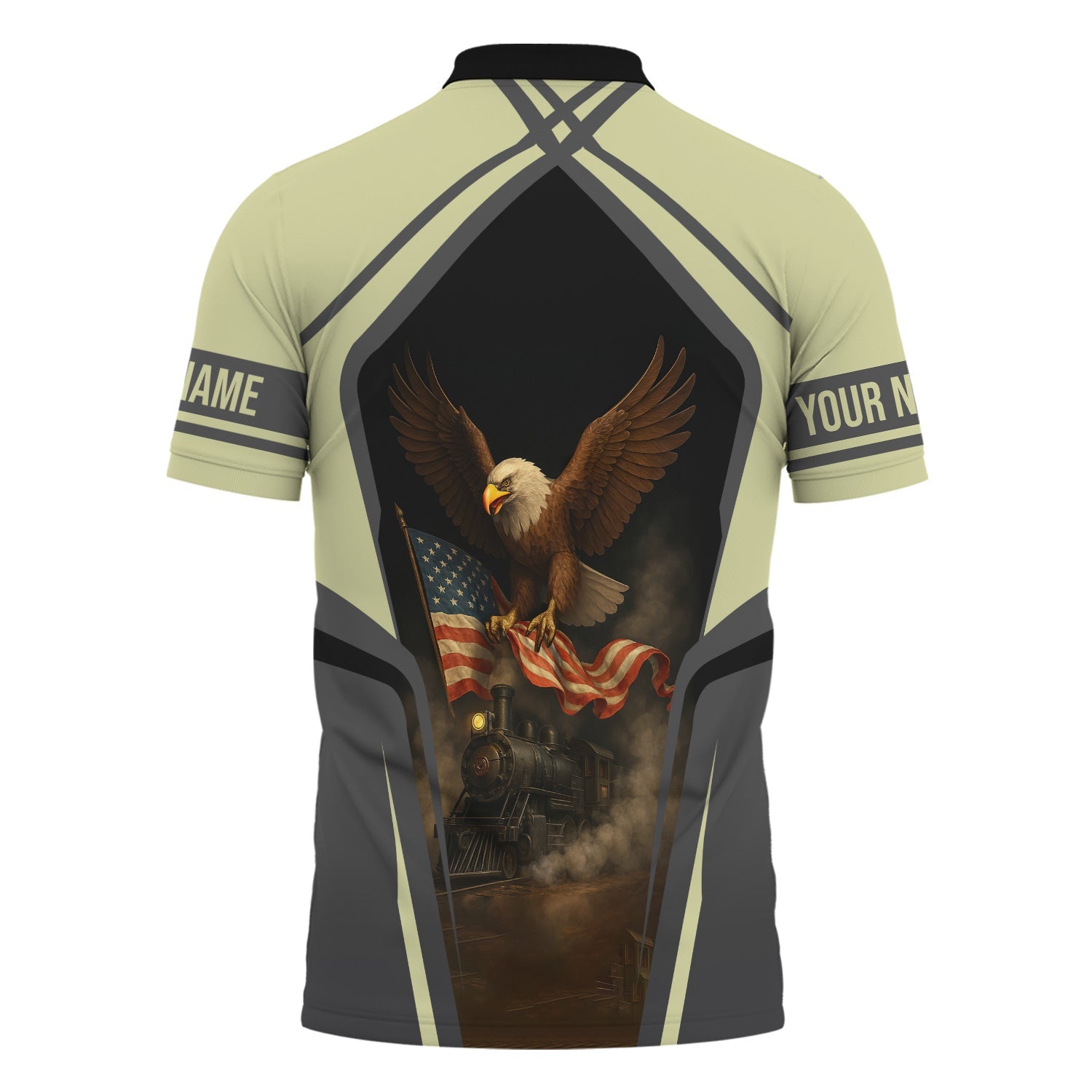 Railspirit Personalized Virginia & Truckee Railroad Polo Shirt American Eagle Vintage Train Shirt