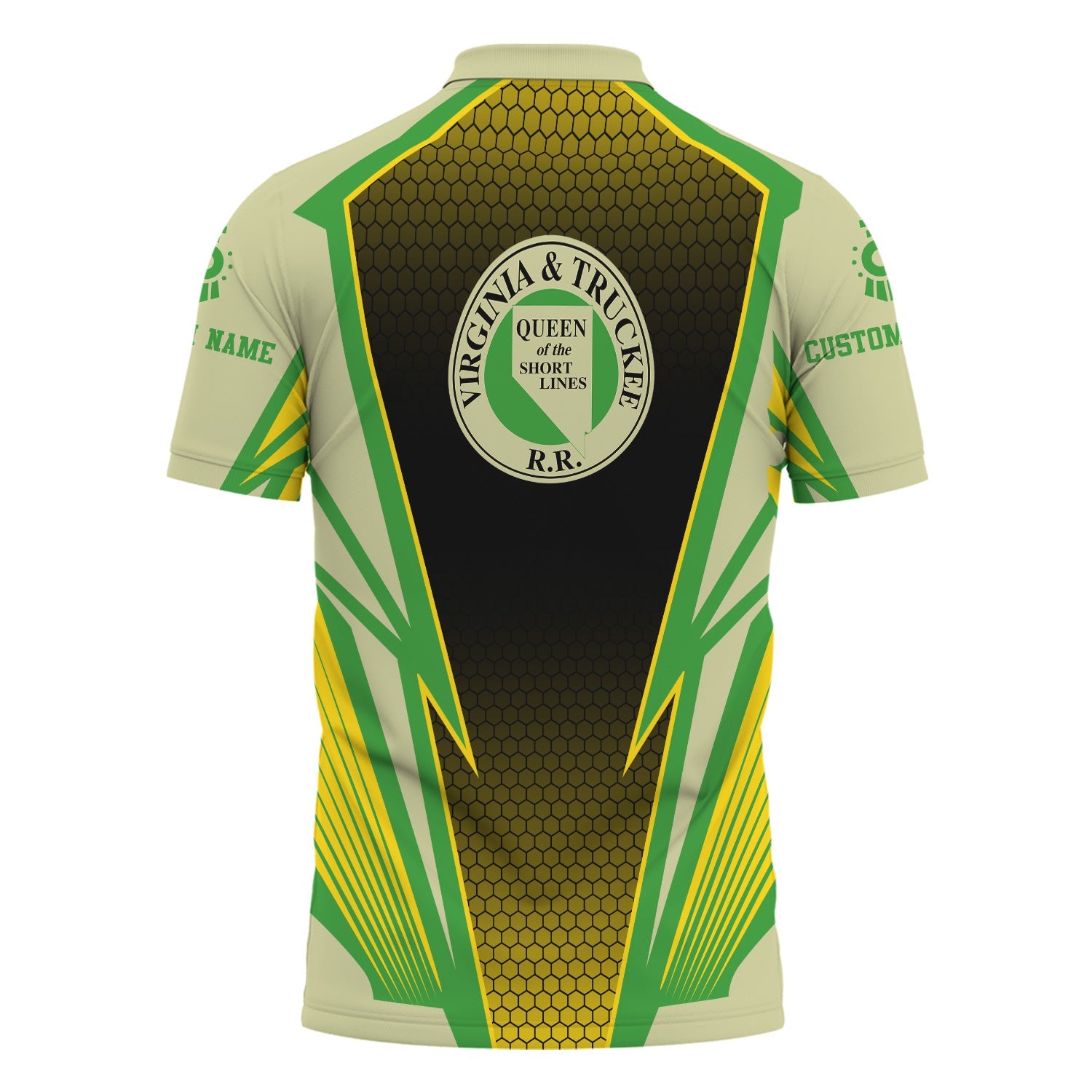 Railspirit Personalized Virginia & Truckee Railroad Polo Shirt Lightning Graphic Style Shirt Gift Idea For Train Lover