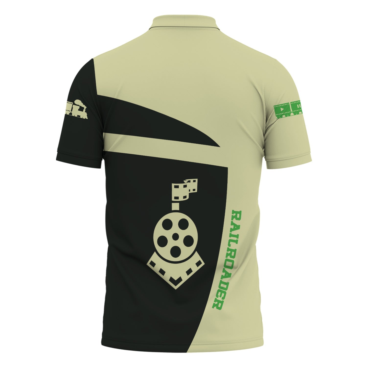 Railspirit Personalized Virginia & Truckee Railroad Polo Shirt All Aboard Steam Train Movie Projector Style Shirt