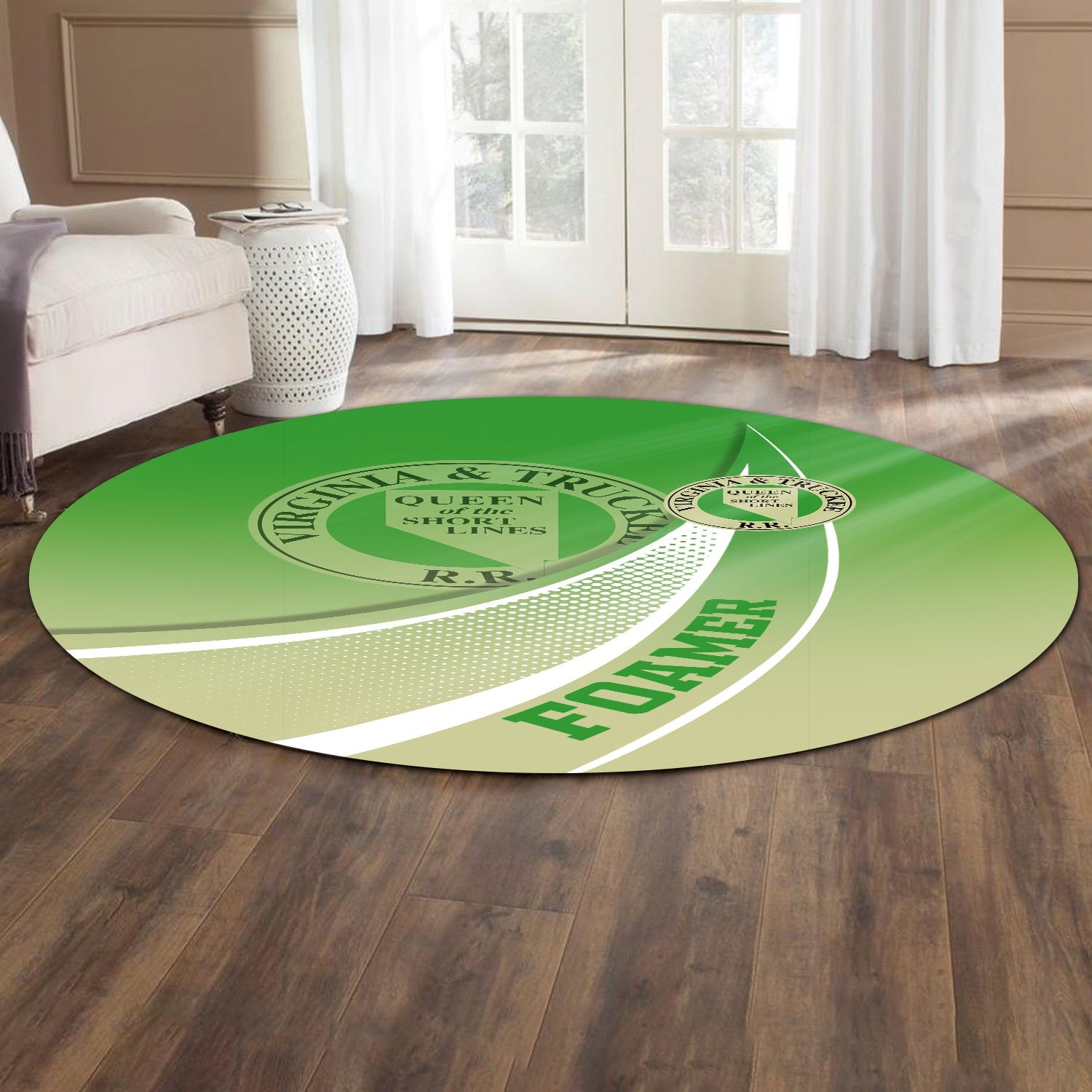 Railspirit Virginia & Truckee Railroad Round Mat Railway-Themed Style Mat Gift Idea For Trainspotter