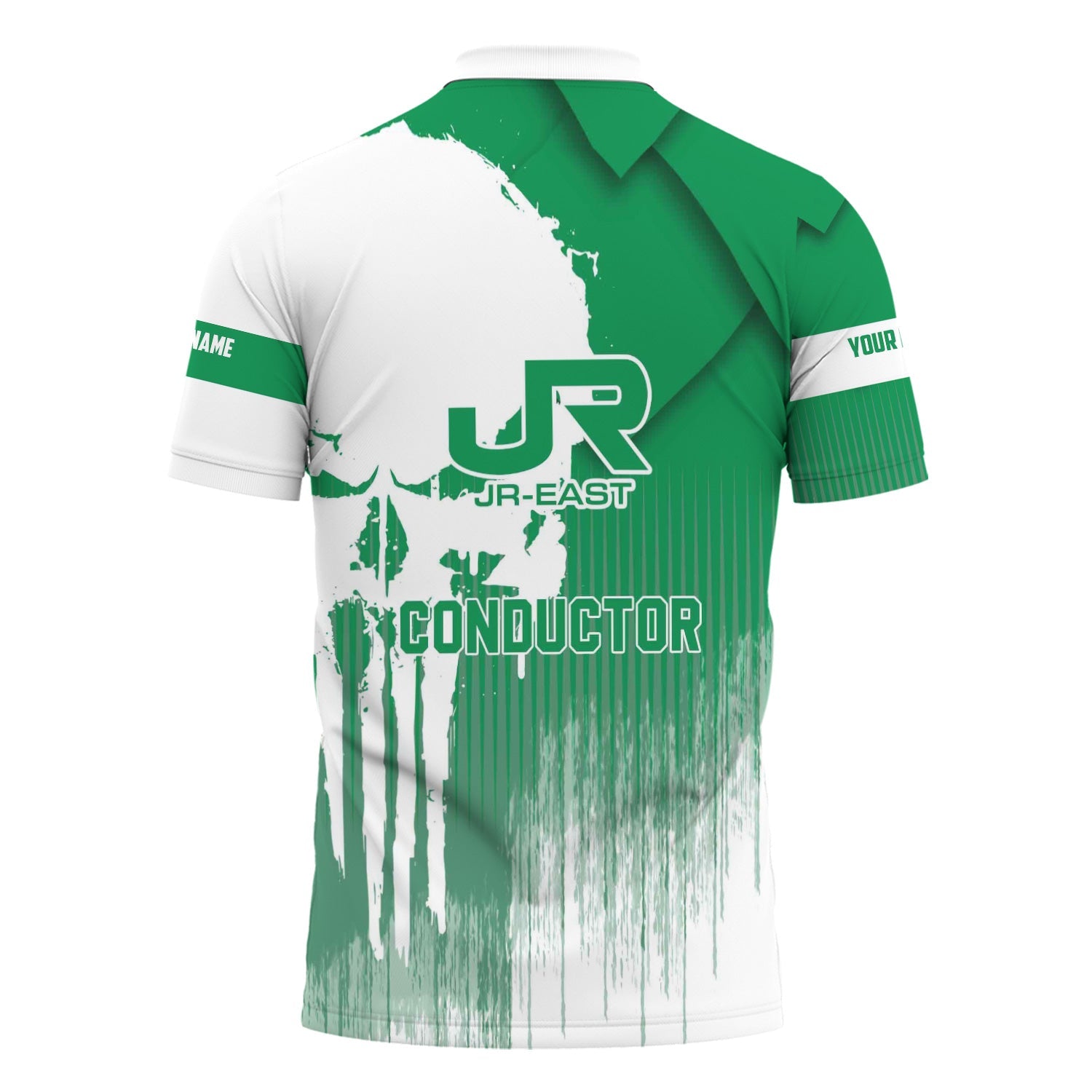 Railspirit Personalized East Japan Railway Polo Shirt Skull Design with Custom Job JR-EAST Train Shirt for Trackhead Crew