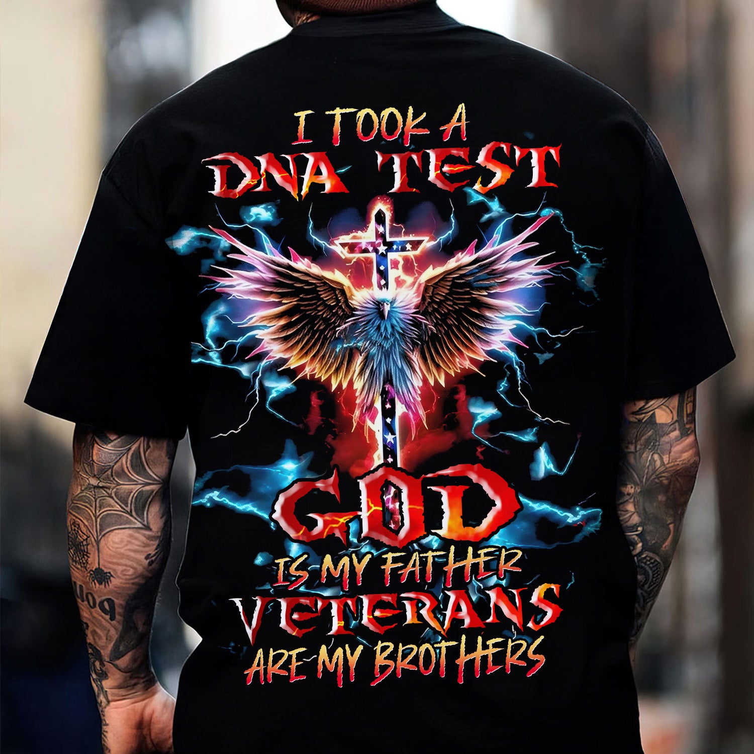 I Took A DNA Test God Is My Father Veterans Are My Brothers Christian Veteran Shirt, Patriotic Faith Tee for Men