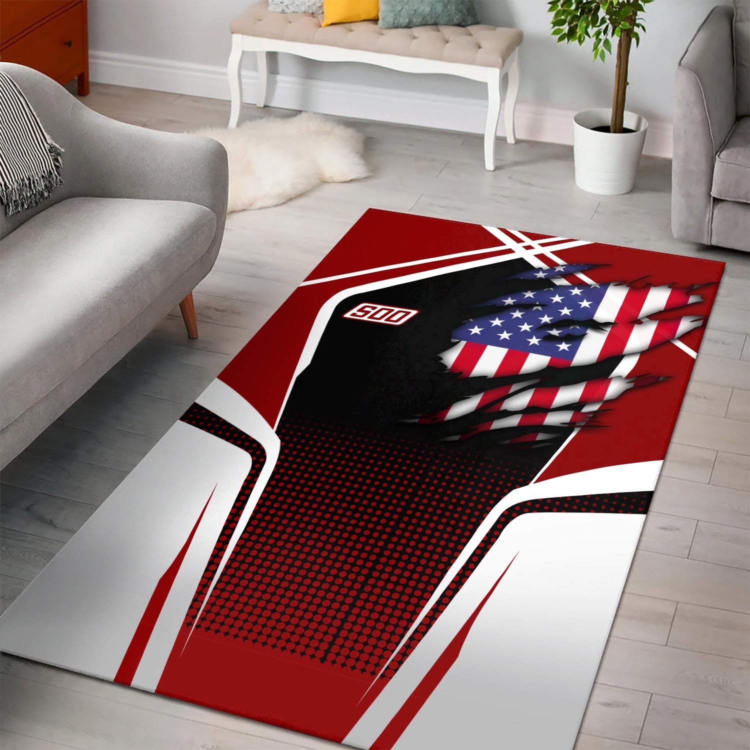 Railspirit Personalized Soo Line Railroad Area Rug American Eagle Vintage Train Rug