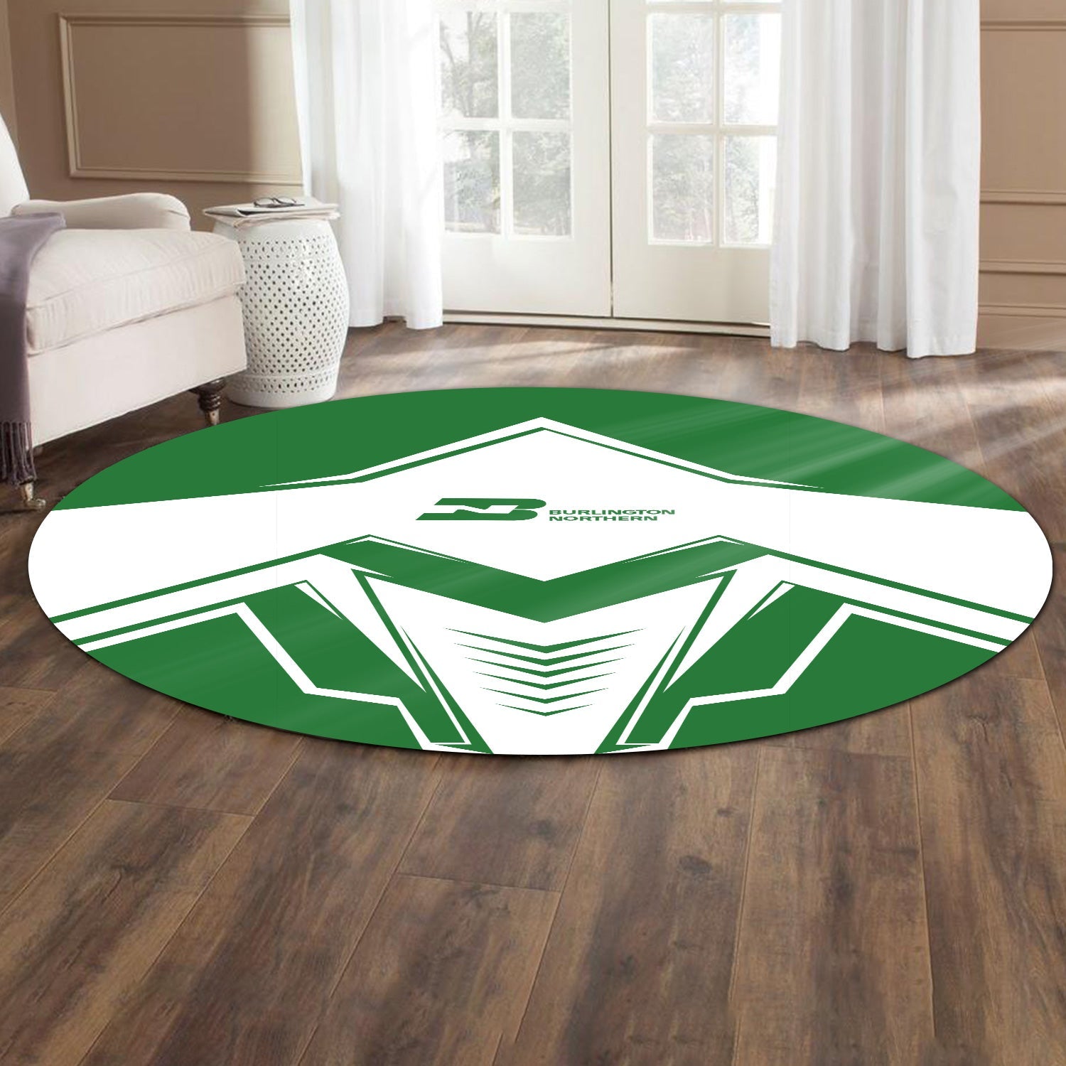 Railspirit Burlington Northern Railroad Round Mat Railway Trainspotter Style Mat Gift Idea For Foamers