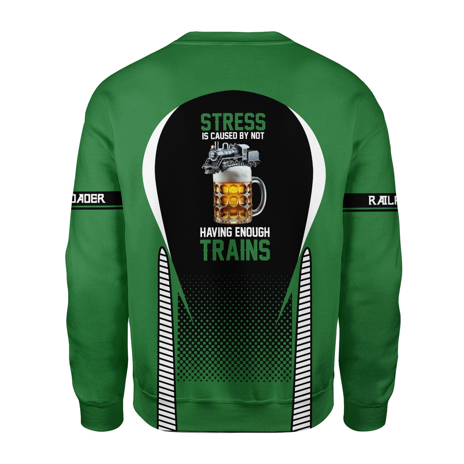 Railspirit Personalized Burlington Northern Railroad Sweatshirt Stress Is Caused By Not Having Enough Trains Shirt All Over Print Shirt