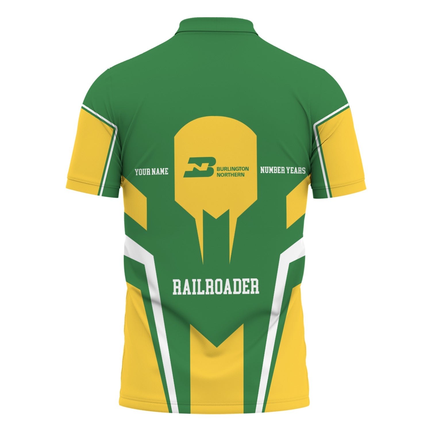 Railspirit Personalized Burlington Northern Railroad Polo Shirt Custom Year Railroader Shirt Gift Idea For Train Lover